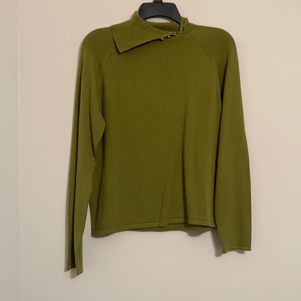 Linea by Louis Dell’Olio Green Sweater, 55% Acrylic, 45% Cotton